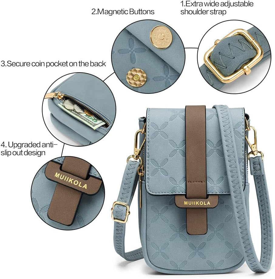 Small Phone Shoulder Bag，Pu Leather Women'S Cross Body Bags Handbag with Card Slots, with Adjustable Wide Strap，Versatile Crossbody Bags for Women with Multiple Pockets