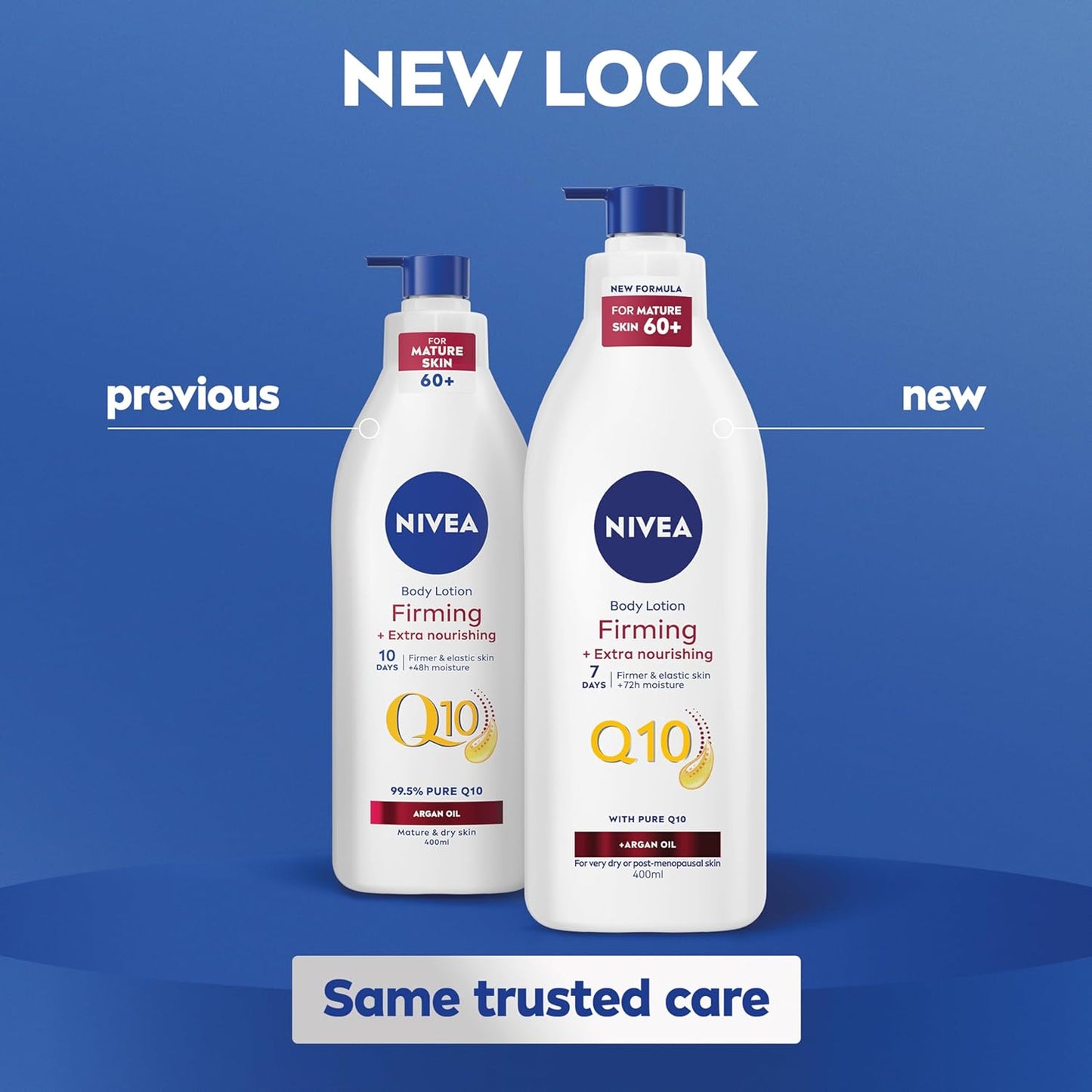 Q10 60+ Mature Skin Body Lotion (400Ml), Nourishing Firming Cream with Q10 and Argan Oil,  72H Moisturising Cream for Ageing and Mature Skin