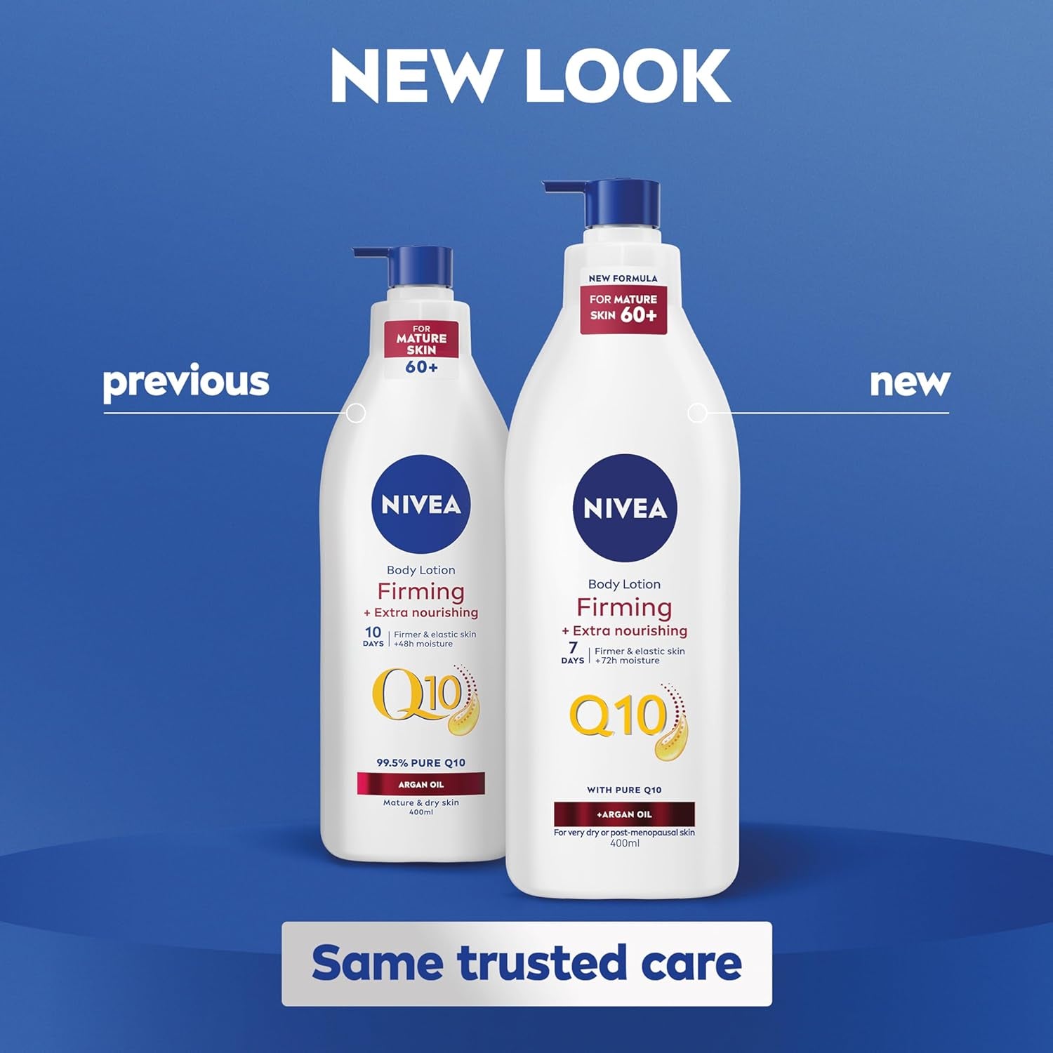 Q10 60+ Mature Skin Body Lotion (400Ml), Nourishing Firming Cream with Q10 and Argan Oil,  72H Moisturising Cream for Ageing and Mature Skin