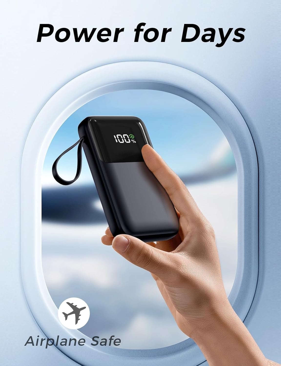 Power Bank Fast Charging, 10000Mah Portable Charger, 22.5W Phone Battery Pack with LCD Display, Built-In 4 Cables & 6-Device, PD 3.0 QC 3.0, USB-C In/Out, Compatible with Iphone 17/16/15/14/13/12