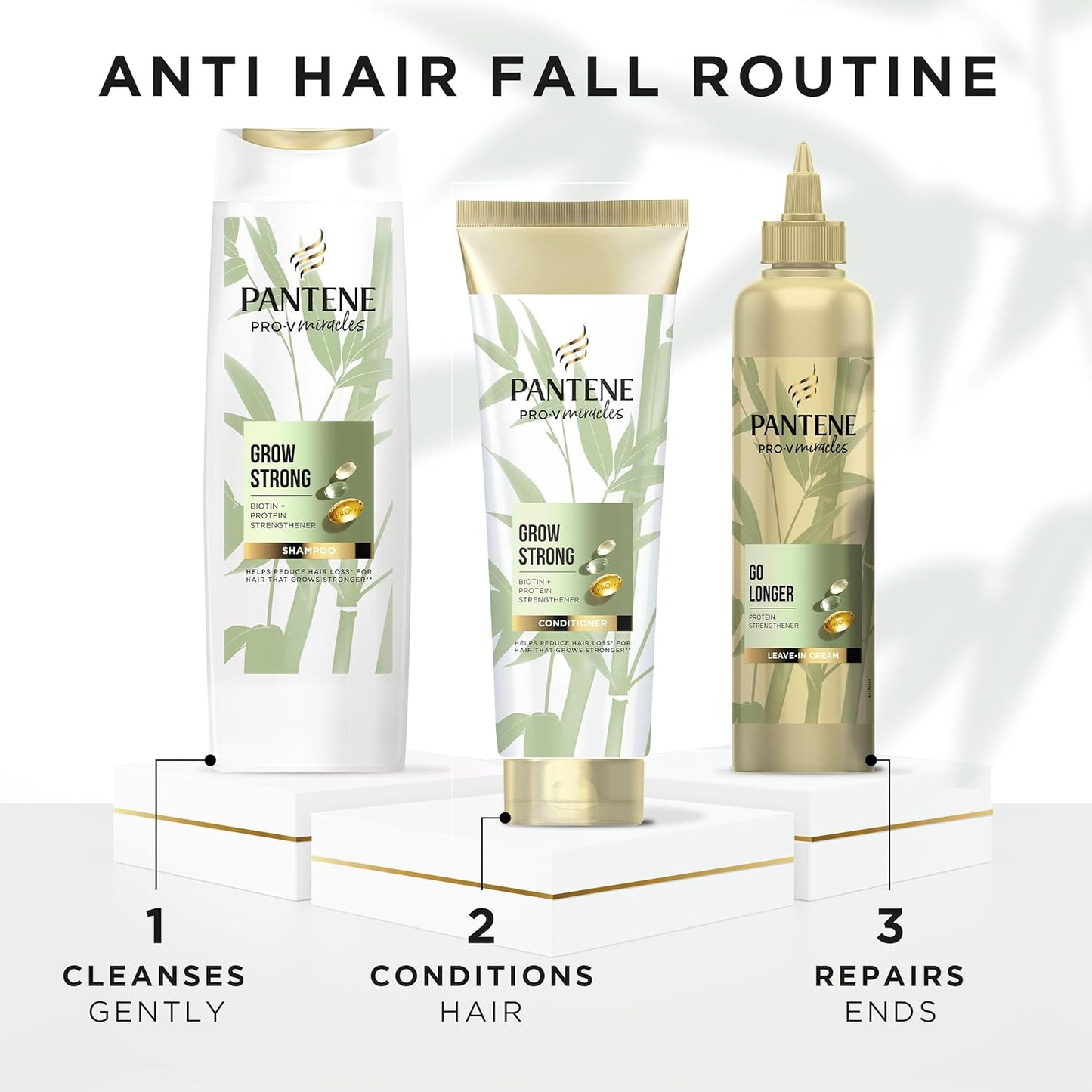 Grow Strong Shampoo and Conditioner Set and Leave in Cream to Promote Hair Growth. for Dry, Damageed Hair, Helps Reduce Hair Loss, Strengthen and Thicken Hair.