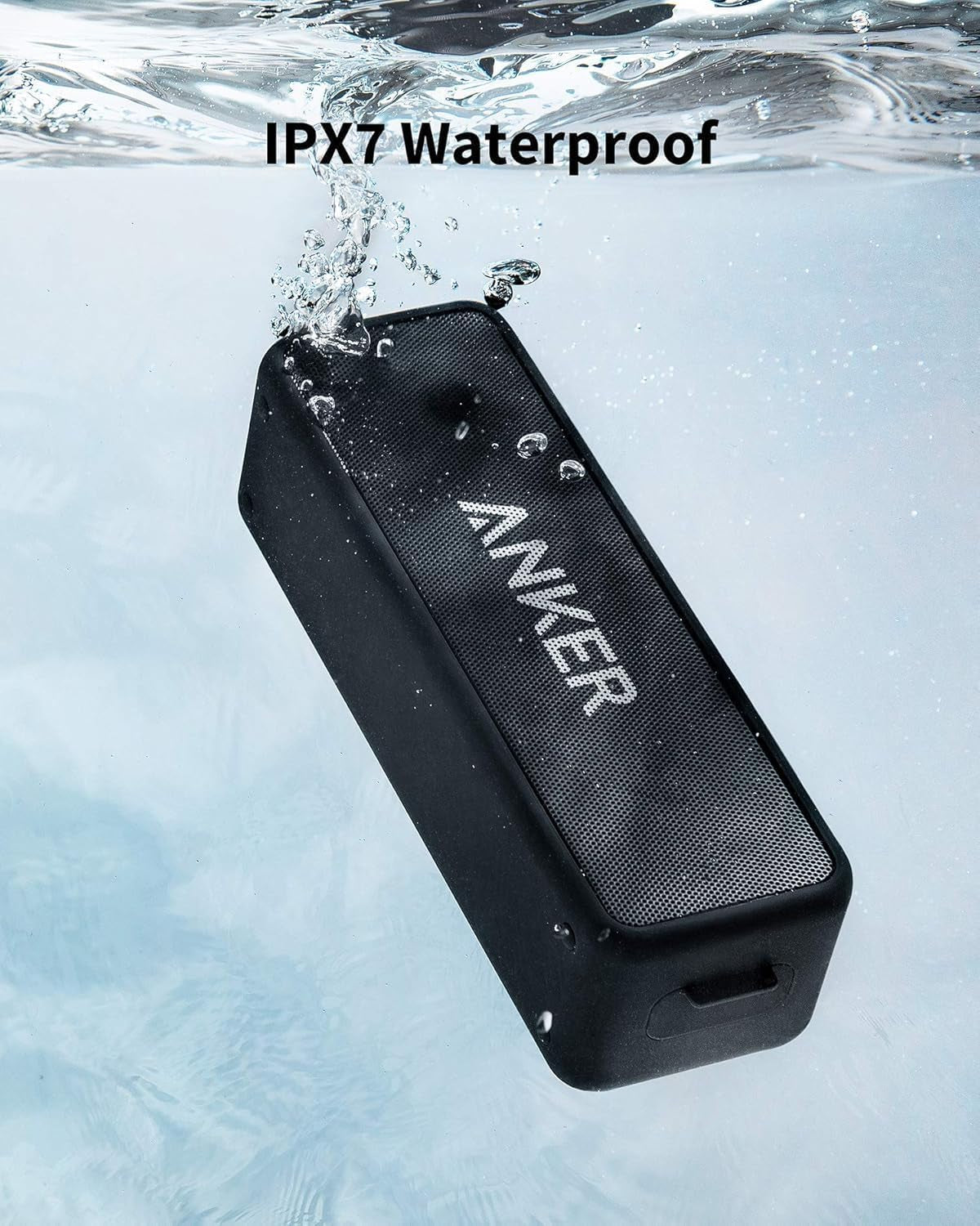 Soundcore 2 Portable Bluetooth Speaker with 12W Stereo Sound, Bassup, IPX7 Waterproof, 24-Hour Playtime, Wireless Stereo Pairing, Speaker for Home, Outdoors, Travel (Black)