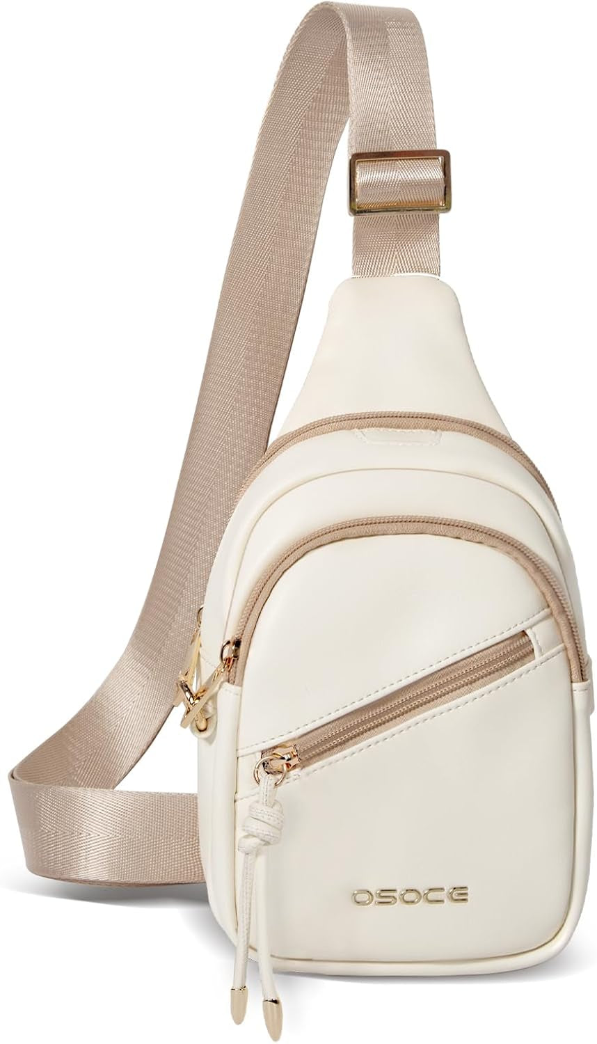 Crossbody Bag with Anti-Theft Crossbody Bag Women Rfld Pocket, Small Shoulder Bag with Anti-Theft Zipper Clips, Adjustable Strap, Perfect for Shopping and Travel（White）