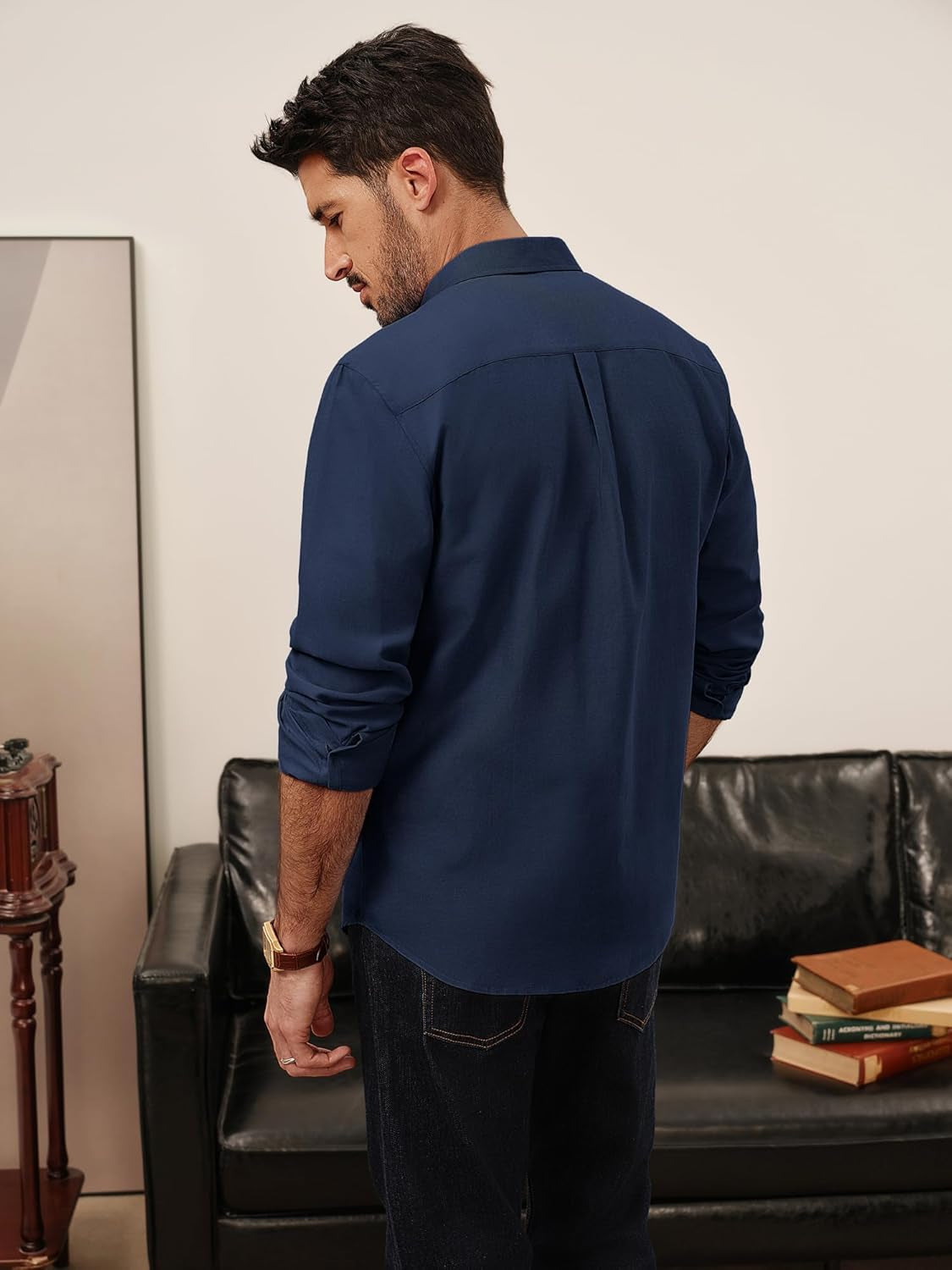 Mens Shirts Long Sleeve Button down Oxford Shirts with Pocket