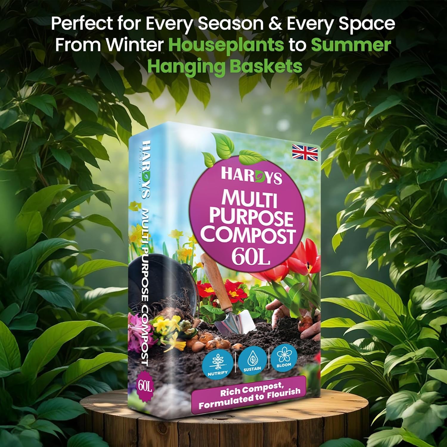 60L Multi Purpose Compost - Potting & Seed Compost for Outdoor Plants | All Purpose Indoor Plants Potting | Nutrient Rich Fertiliser for Garden, Pots, Planter Beds