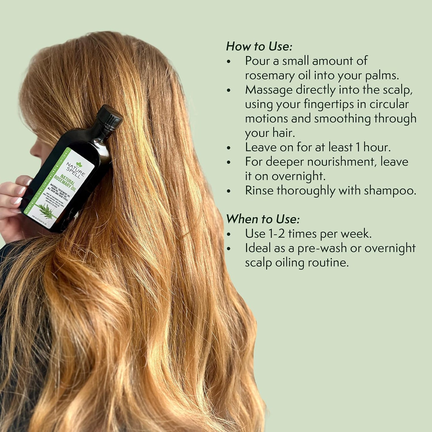 Rosemary Oil for Hair Growth, Pre-Diluted Scalp Oil, Stimulates Growth, Strengthens Dry and Damaged Strands, Nourishes Split Ends, Colour Safe, for All Hair Types, Vegan, 150 Ml