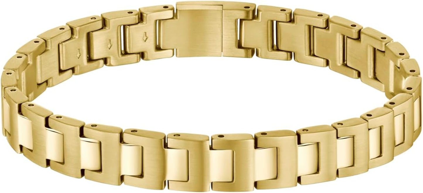 Jewelry Men'S CANDOR JEWELRY Collection Link Bracelet in Stainless Steel – Available in Silver, Gold or Black