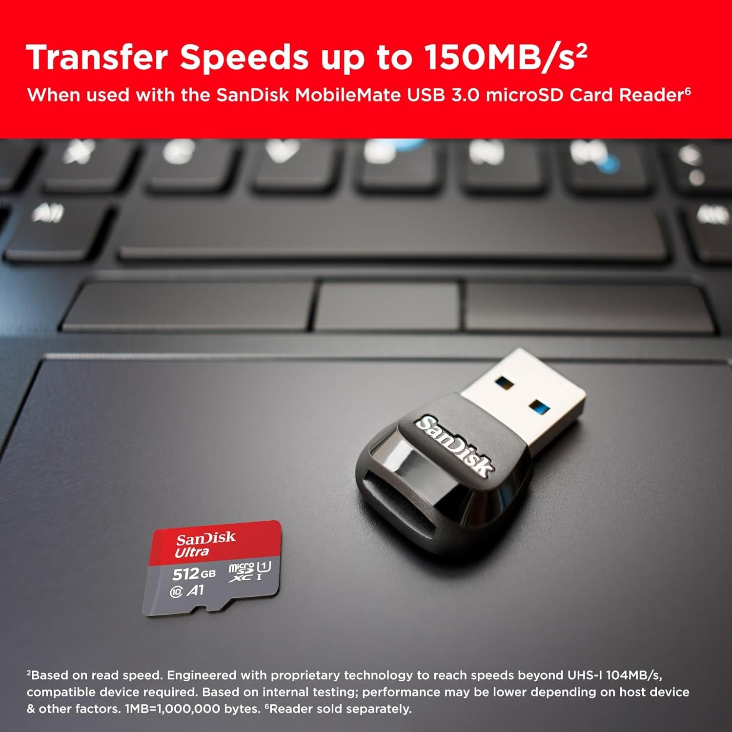 512GB Ultra Microsdxc Card + SD Adapter, Memory Card Full HD, up to 150 Mb/S, for Smartphones and Tablets, with A1 App Performance, UHS-I, Class 10, U1