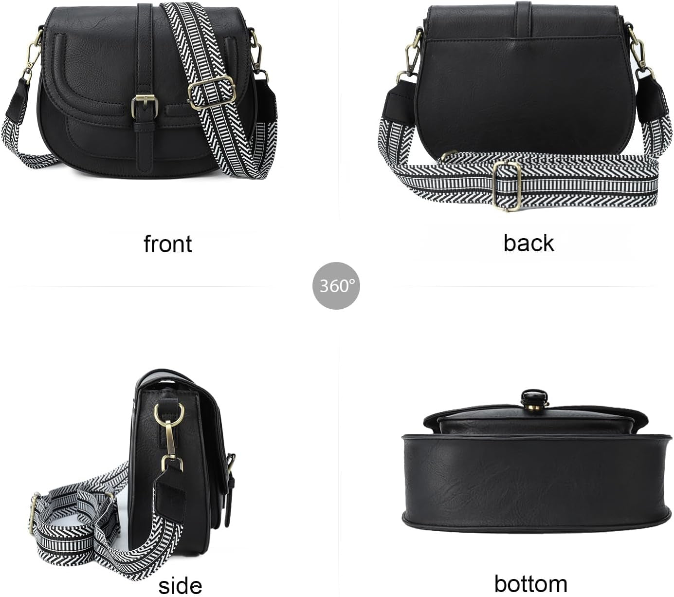 Crossbody Bag for Women Small Satchel and Shoulder Bag Vintage Saddle Handbags Vegan Leather