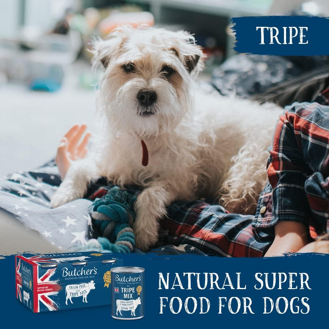 Wet Dog Food Tin Cans Grain Free Tripe Mix 9.6Kg (24 X 400G)