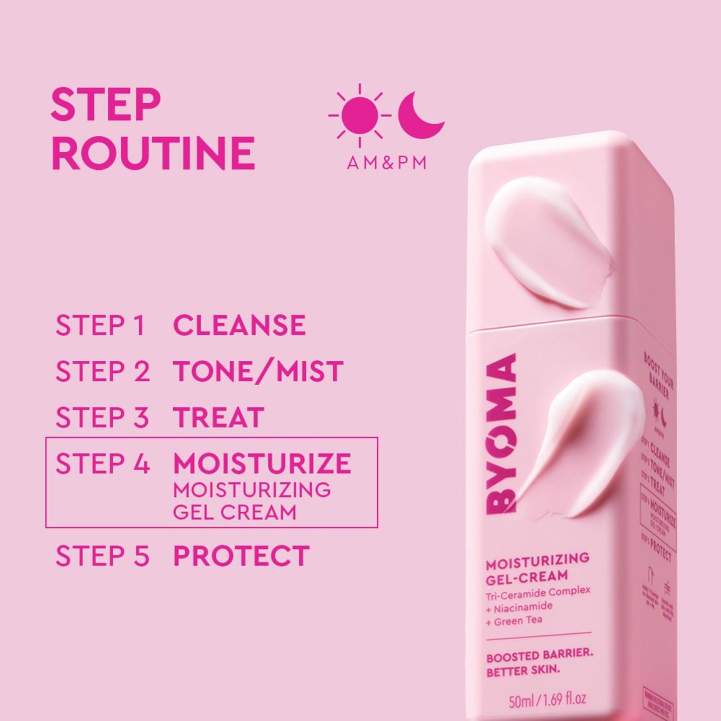 Moisturising Gel Cream (50Ml) Lightweight Oil Free Daily Moisturiser with Barrier Repair, Niacinamide and Green Tea, for All Skin Types - Alcohol Free, Vegan
