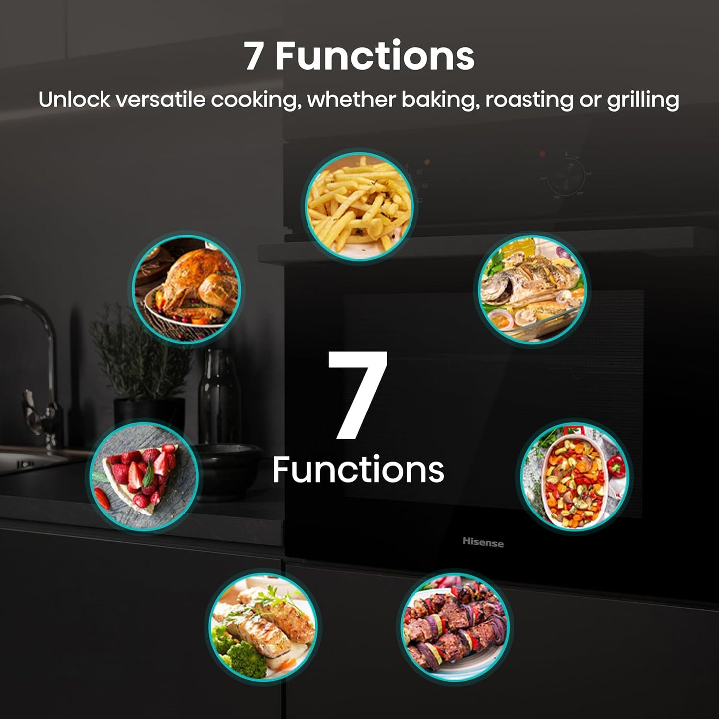 BI62020ABGUK - Built-In 60L Electric Single Oven - Black - 530X595X595 Mm (Dxwxh) - a Rated, Extra Large