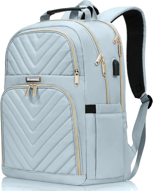 Backpack for Women, School Backpacks for Teen Girls, Stylish Cute Laptop Backpack, Teacher Student College Bookbags, Light Blue