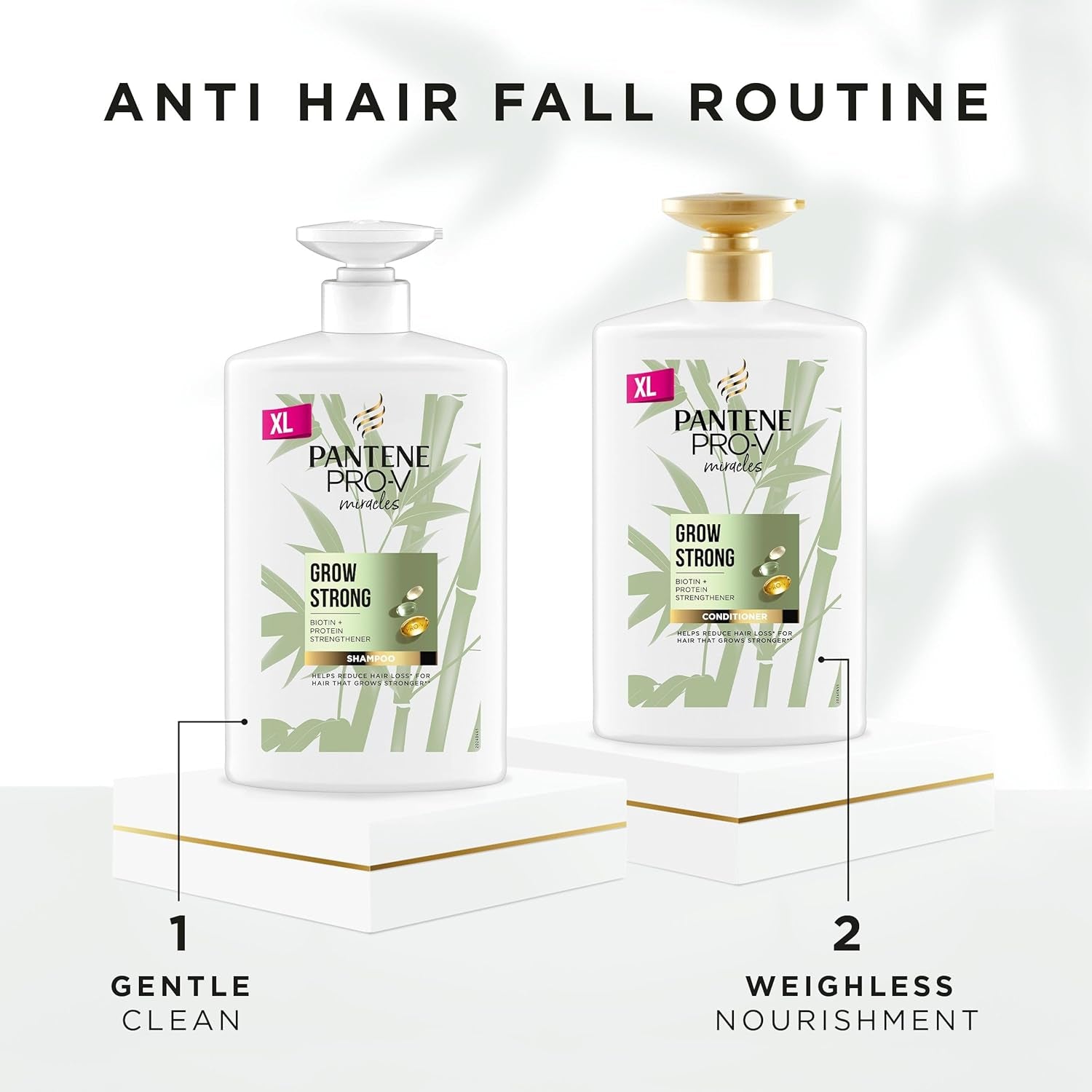 Grow Strong Shampoo with Biotin & Protein Strengthener 1L XXL Pump. Helps Reduce Hair Loss Due to Breakage for Hair That Grows Long & Strong. for Dry Damaged Hair, Helps Promote Hair Growth.