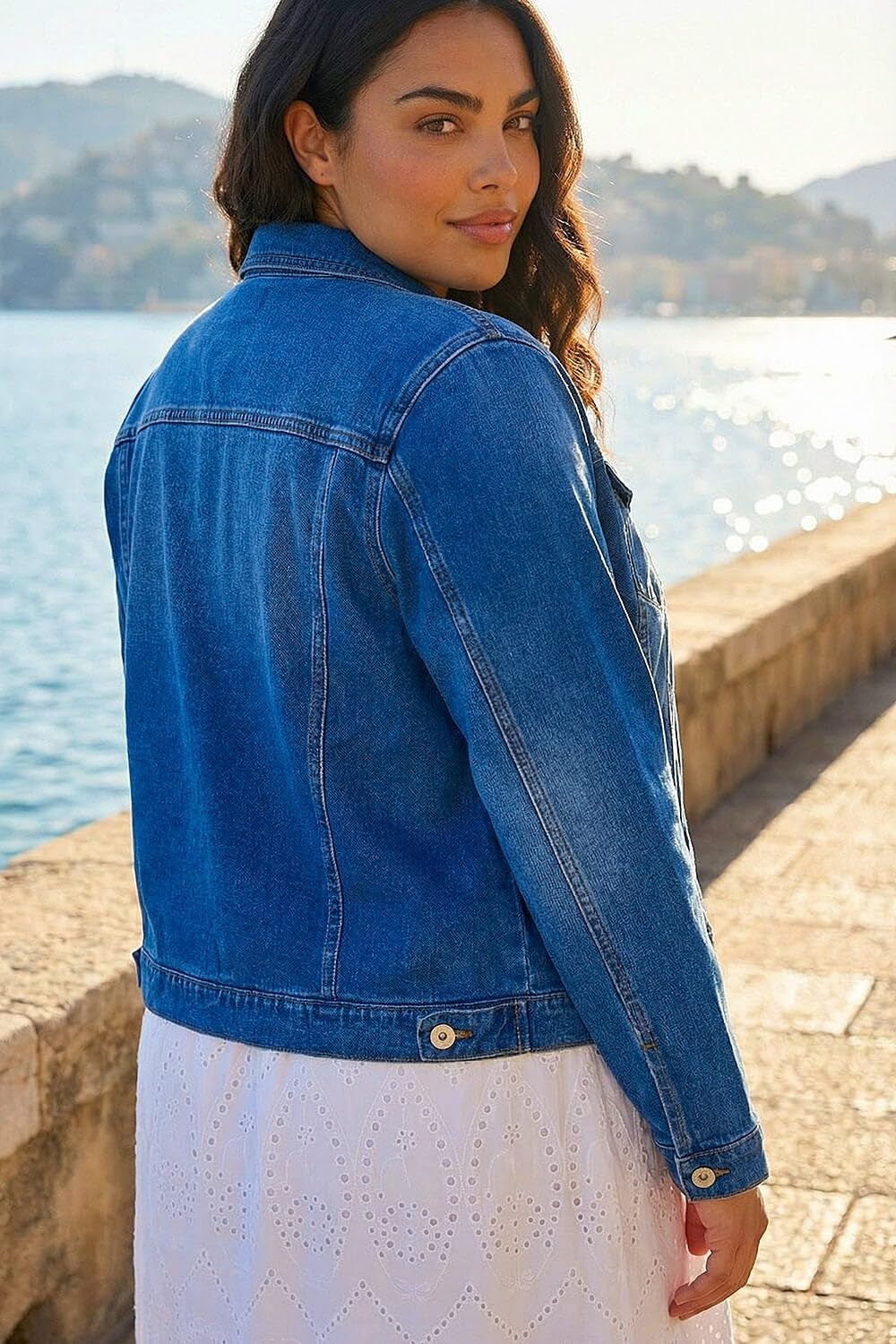 Jean Denim Jacket for Women UK Ladies 100% Cotton Summer Casual Stretch Crop Smart Utility Trucker Biker Fitted Vintage Wash Faded Classic Work Twill