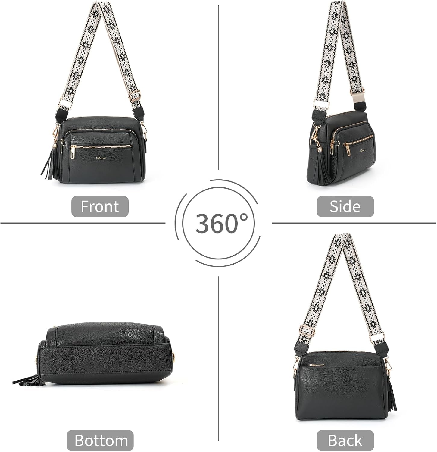 Women'S Cross Body Bags, Crossbody Bags for Women with Anti-Theft Function 4 Zip Compartments Women Shoulder Handbags with Adjustable Wide Strap