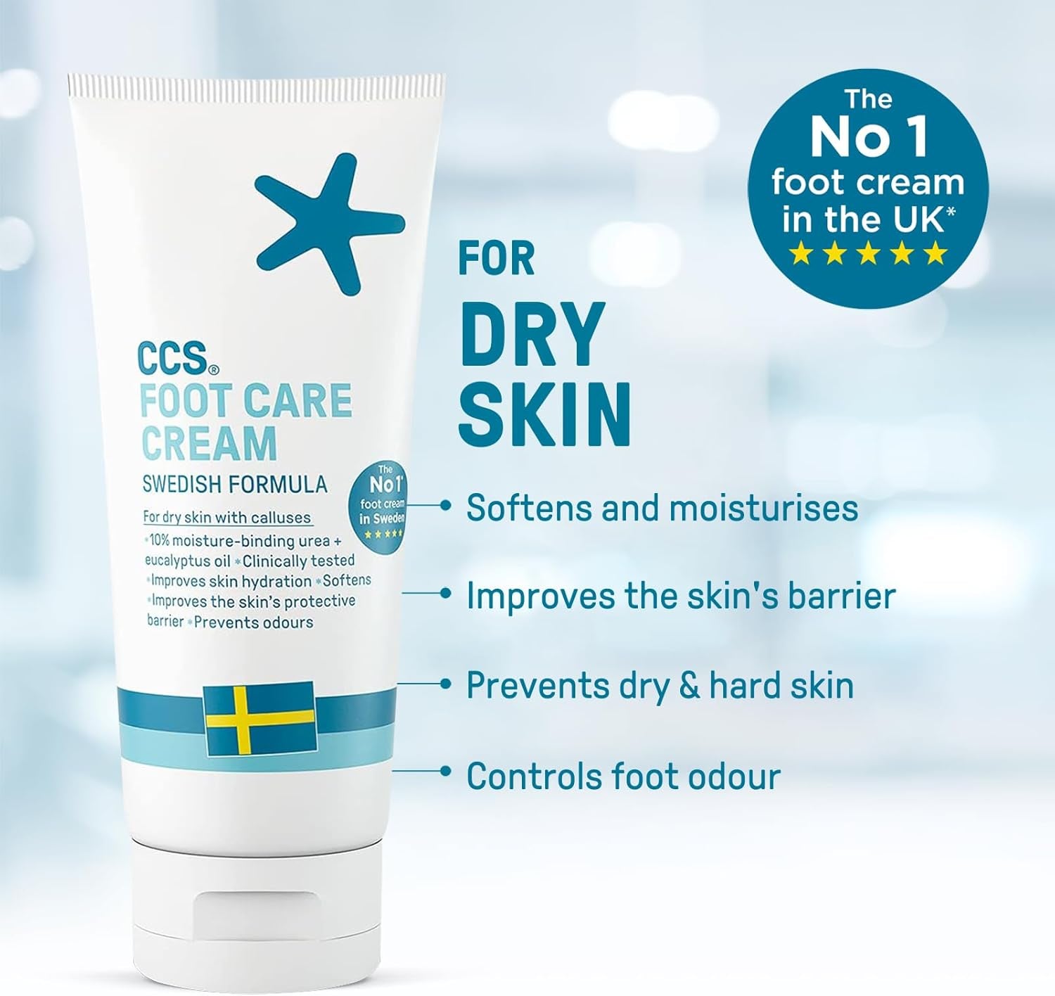 Professional Foot Care Cream 175 Ml - Moisturise and Protect Dry and Callused Feet, Contains 10% Urea and Eucalyptus Oil, Clinically Tested, Suitable for Diabetics