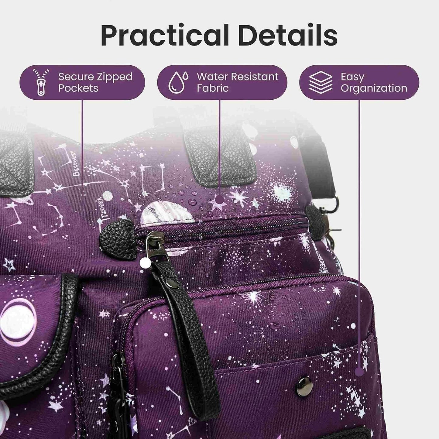 Tote Bag for Women,Large Capacity Top Handle Handbags with Multi Pockets & Zip,Lightweight Ladies Shoulder Bags,Waterproof Nylon Cross Body Messenger Bag for Work, Travel