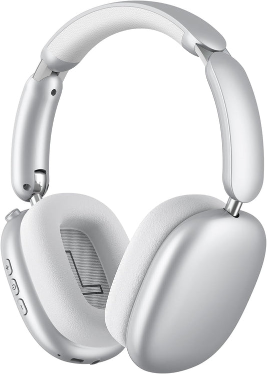 Y02 Active Noise Cancelling Headphones, Wireless Over-Ear Bluetooth 5.4 Headphones, Multiple Modes, 60H Playtime, Hi-Res Audio, Big Bass, Foldable Lightweight for Travel Home Office, Silver