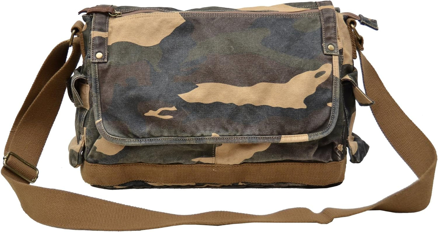 Canvas Shoulder Bag - Vintage Cross Body Messenger Bag Mens Satchel 15.6"