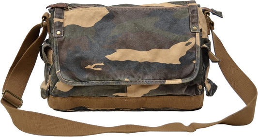 Canvas Shoulder Bag - Vintage Cross Body Messenger Bag Mens Satchel 15.6"