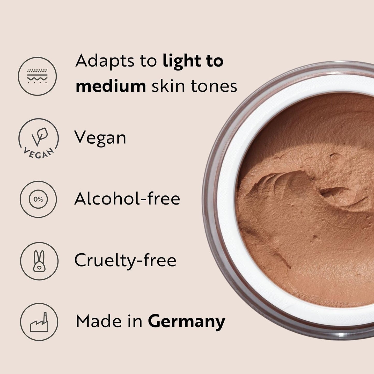Magic Finish Make-Up Mousse Classic (1.01 Fl Oz) – 4In1 Primer, Foundation, Concealer & Powder with Buildable Coverage, Hides Redness and Dark Spots, Vegan, for Light to Medium Skin Tones