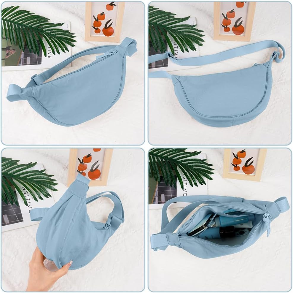 Crescent Bag, Nylon Dumpling Bag for Women, Hobos Crossbody Bag with Adjustable Strap, Women'S Casual Messenger Bag, Solid Color Chest Bag Shoulder Bag for Daily Use