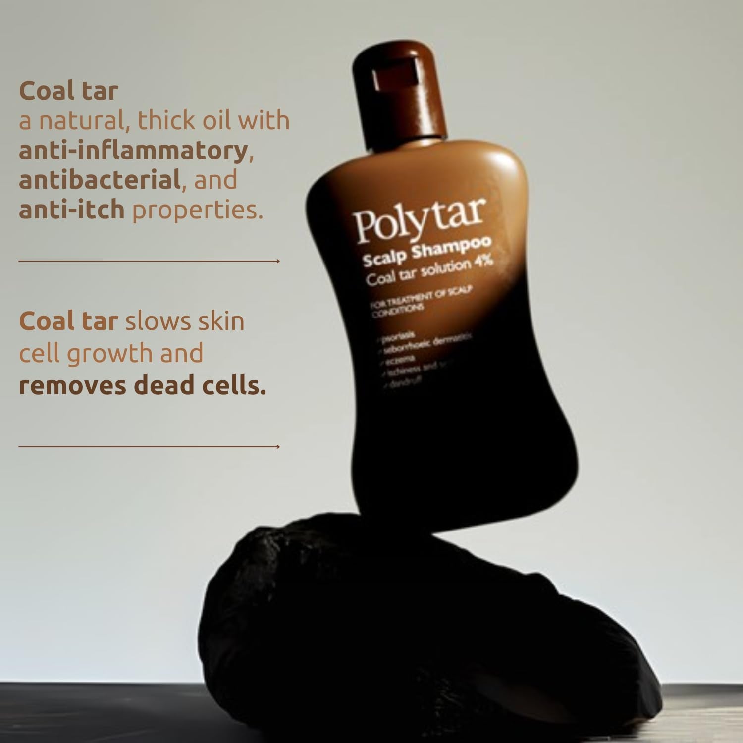 Scalp Shampoo, for Scalp Conditions, Reduces Itching, Inflammation and Scales, Shampoo Treats Psoriasis, Seborrhoeic Dermatitis, Eczema and Dandruff, Contains Coal Tar Solution, 1 X 150Ml