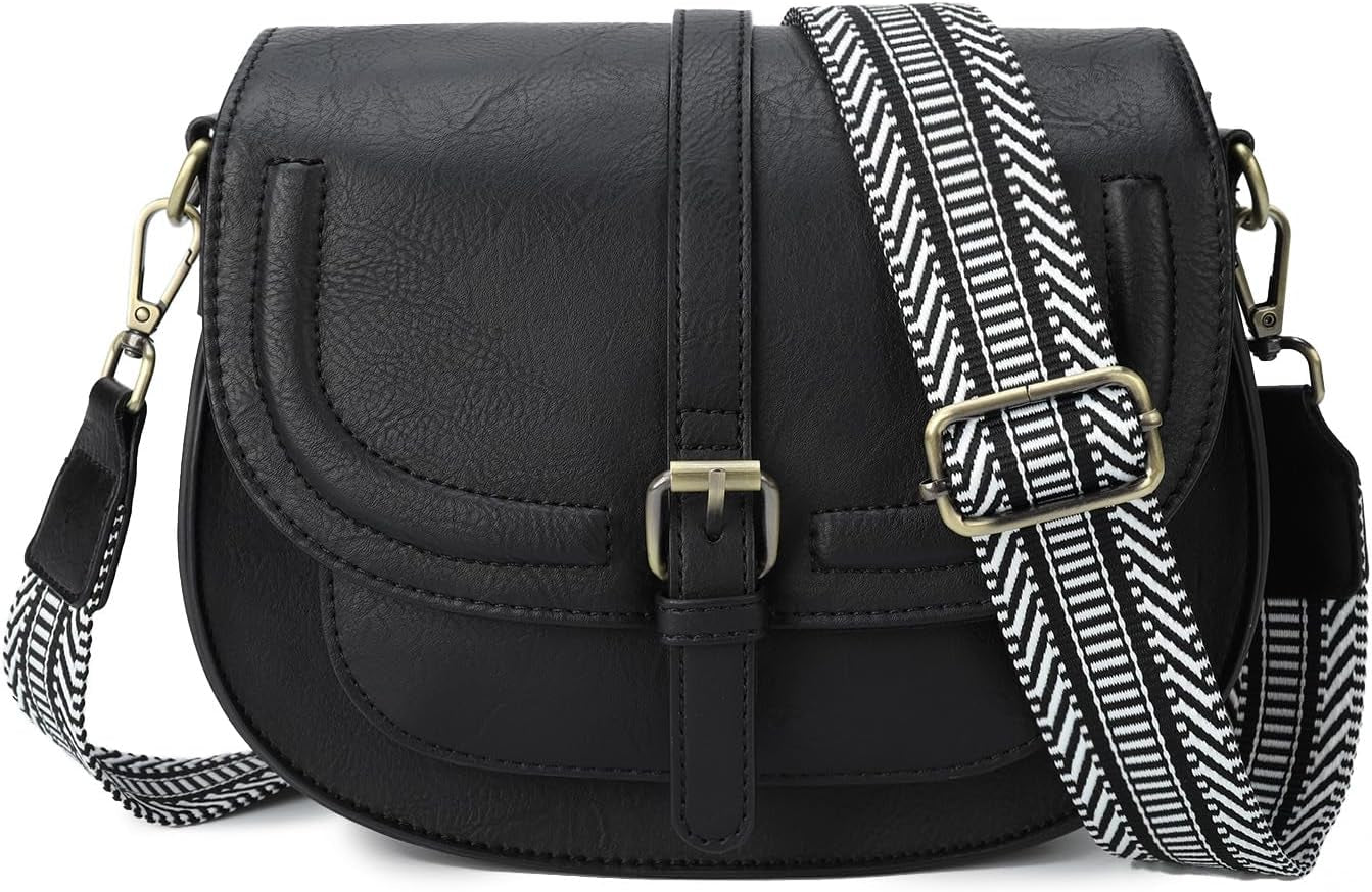 Crossbody Bag for Women Small Satchel and Shoulder Bag Vintage Saddle Handbags Vegan Leather