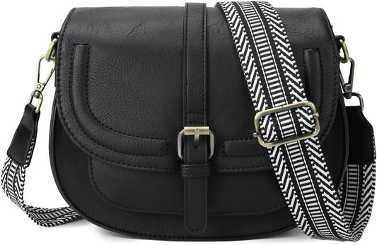Crossbody Bag for Women Small Satchel and Shoulder Bag Vintage Saddle Handbags Vegan Leather