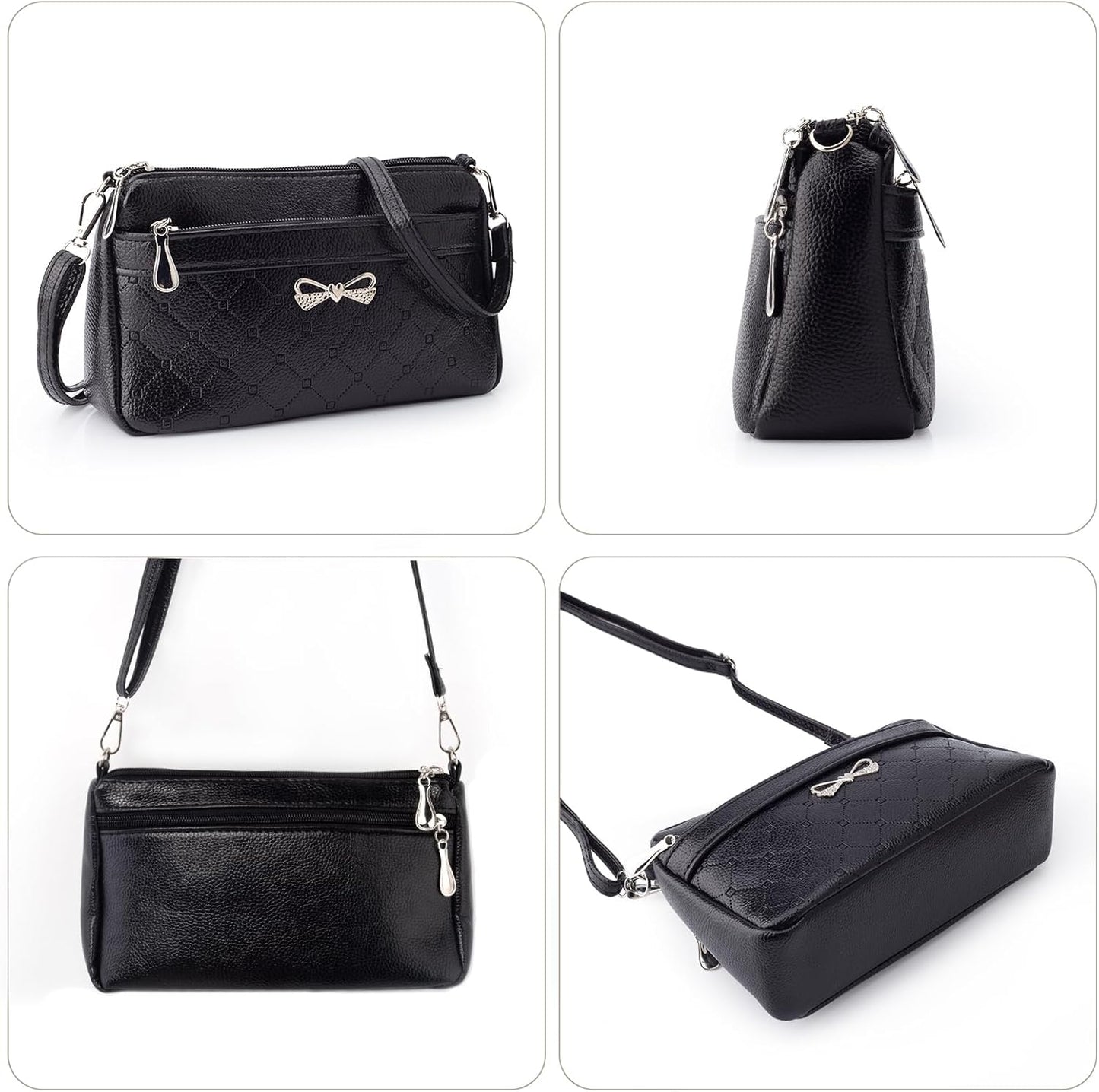 Women Handbags Shoulder Bags Small Square Soft PU Leather Cross Body Ladies Bags Elegant Butterfly Decoration