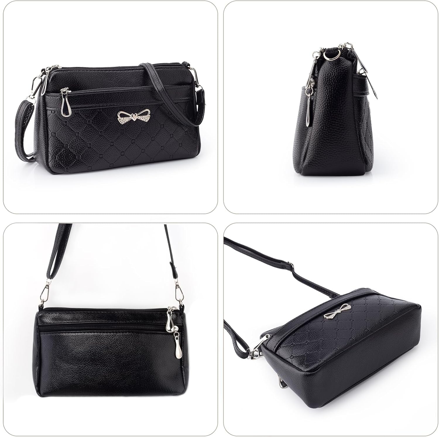Women Handbags Shoulder Bags Small Square Soft PU Leather Cross Body Ladies Bags Elegant Butterfly Decoration