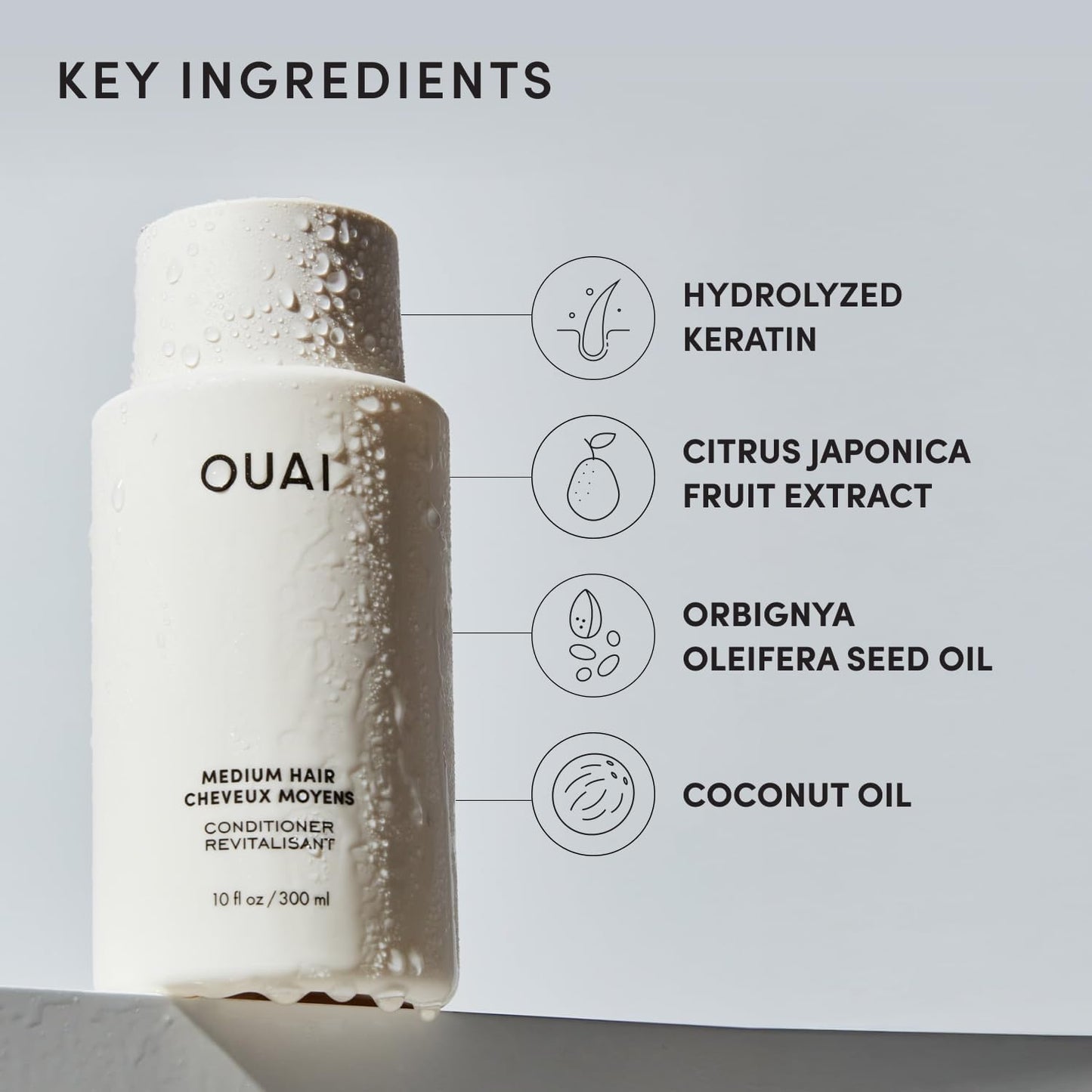 Medium Conditioner Refill - Hydrating Hair Conditioner with Coconut Oil, Babassu Oil, and Keratin - Strengthens, Repairs and Adds Shine - Paraben and Phthalate Free Hair Care Products 946Ml