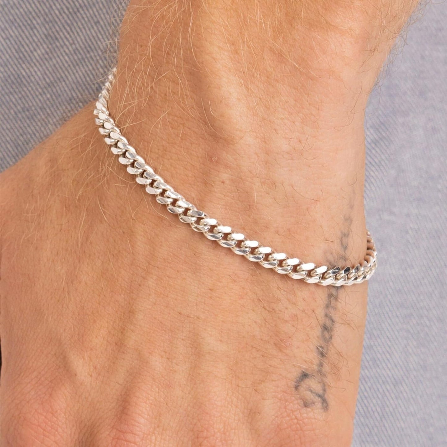 925 Solid Sterling Silver/14K Gold Plated 3/5/8Mm Width Adjustable 6.5-7.5Inch 7.5-8.5Inch Cuban Bracelet Chain for Men Women, Sturdy Non-Fading Bracelet Jewellery Gifts