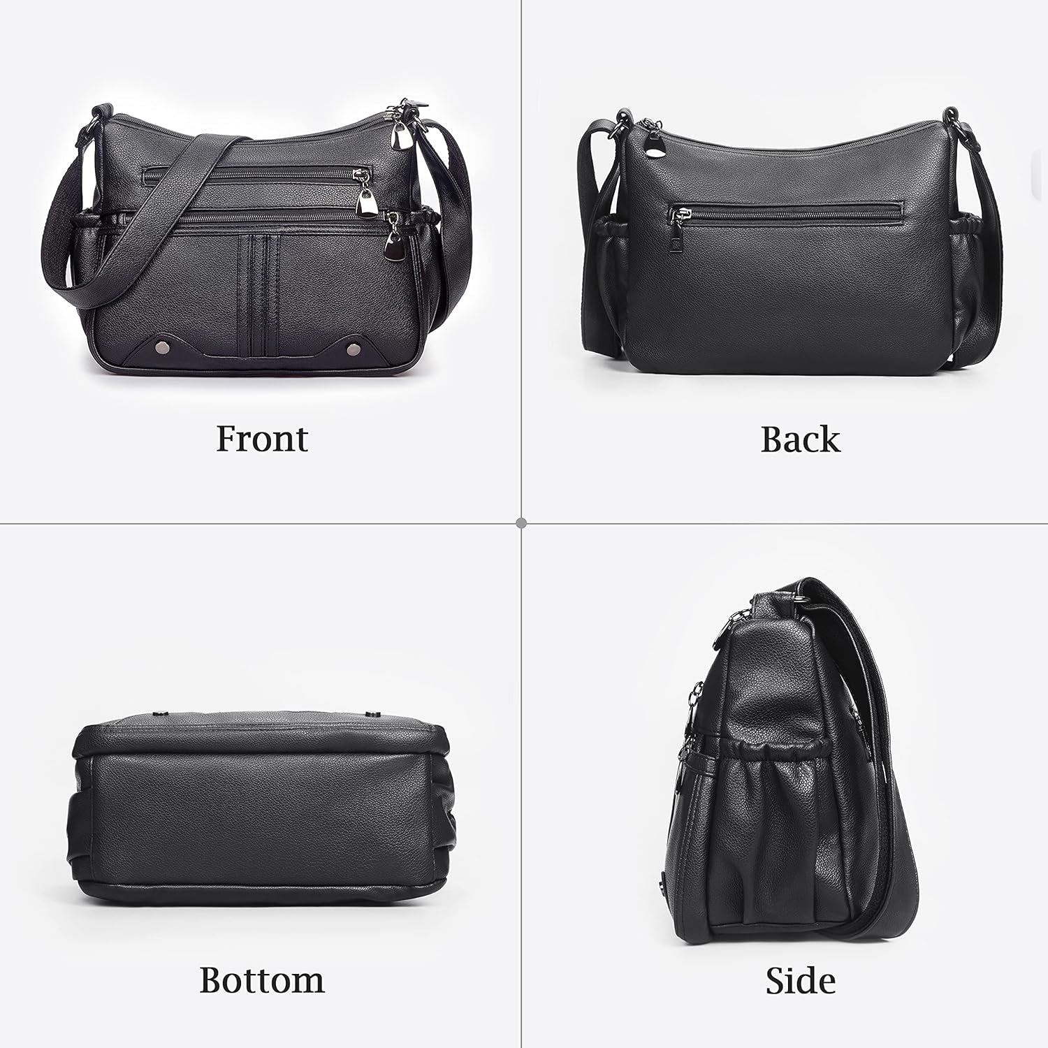 Ladies Handbags Medium Shoulder Bag for Women Crossbody Bags for Women Multi Pockets Handbag PU Leather Soft Shoulder Bag