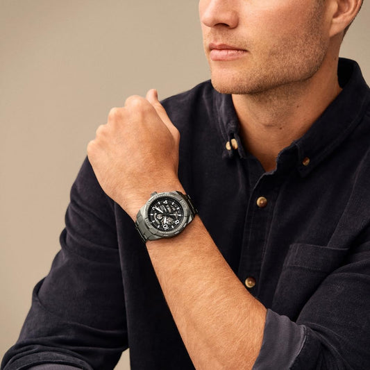Bronson Men'S Watch with Stainless Steel Strap or Genuine Leather Strap, Chronograph or Three-Hand Analogue Display