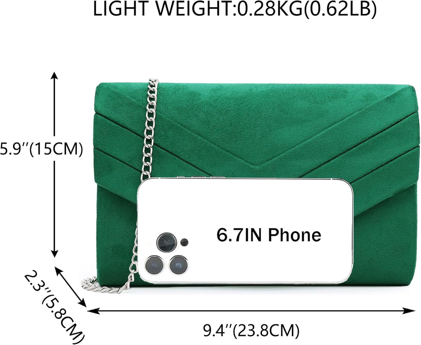 Clutch Bag for Women, Suedu Clutch Bags for Wedding Shoulder Crossbody Evening Bag