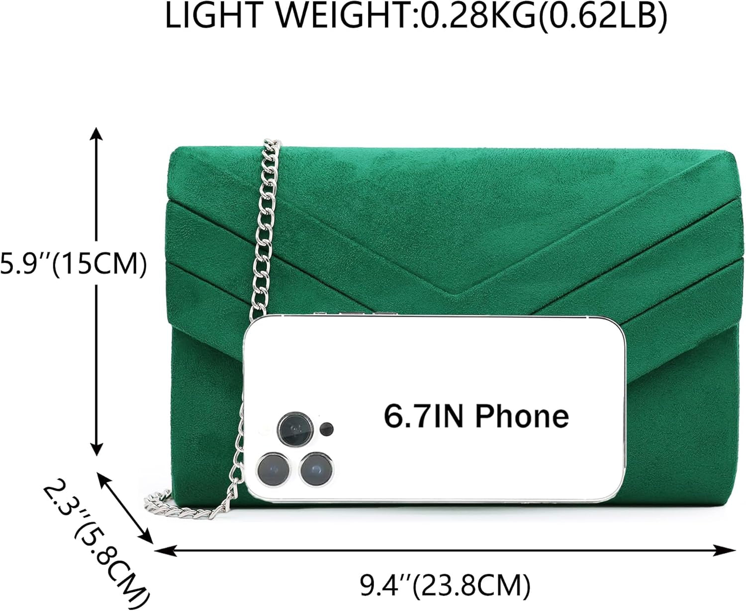 Clutch Bag for Women, Suedu Clutch Bags for Wedding Shoulder Crossbody Evening Bag