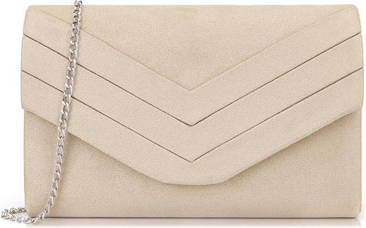 Clutch Bag for Women, Suedu Clutch Bags for Wedding Shoulder Crossbody Evening Bag