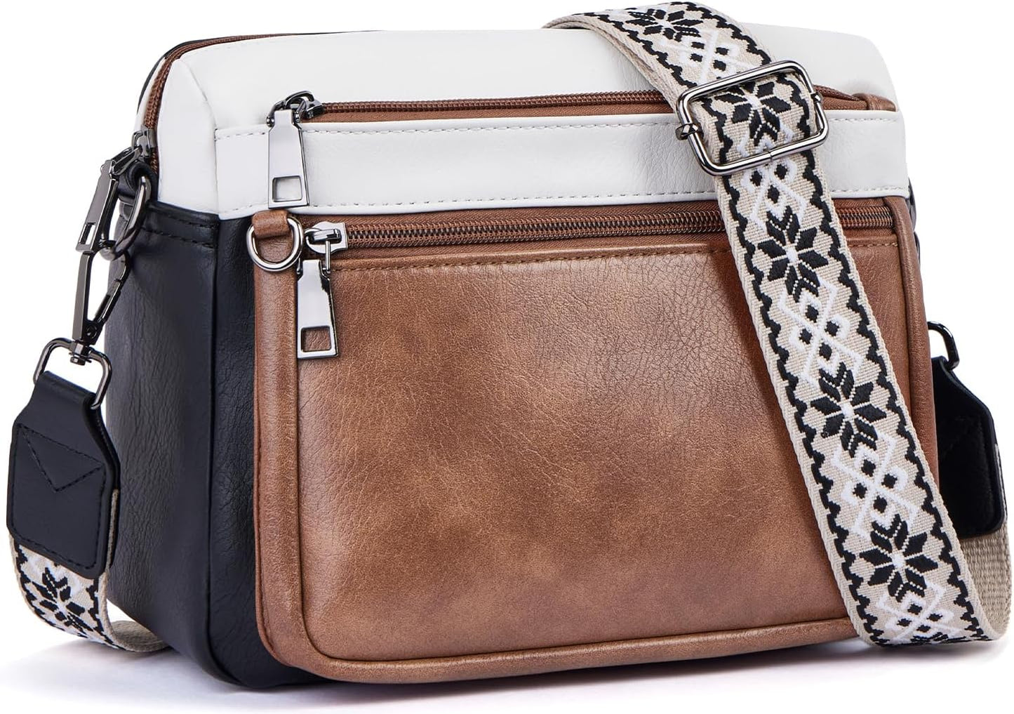 Cross Body Bag Women,Crossbody Bags for Ladies,Pu Leather Medium Shoulder Handbags Built in Wallet Adjustable Wide Shoulder Straps