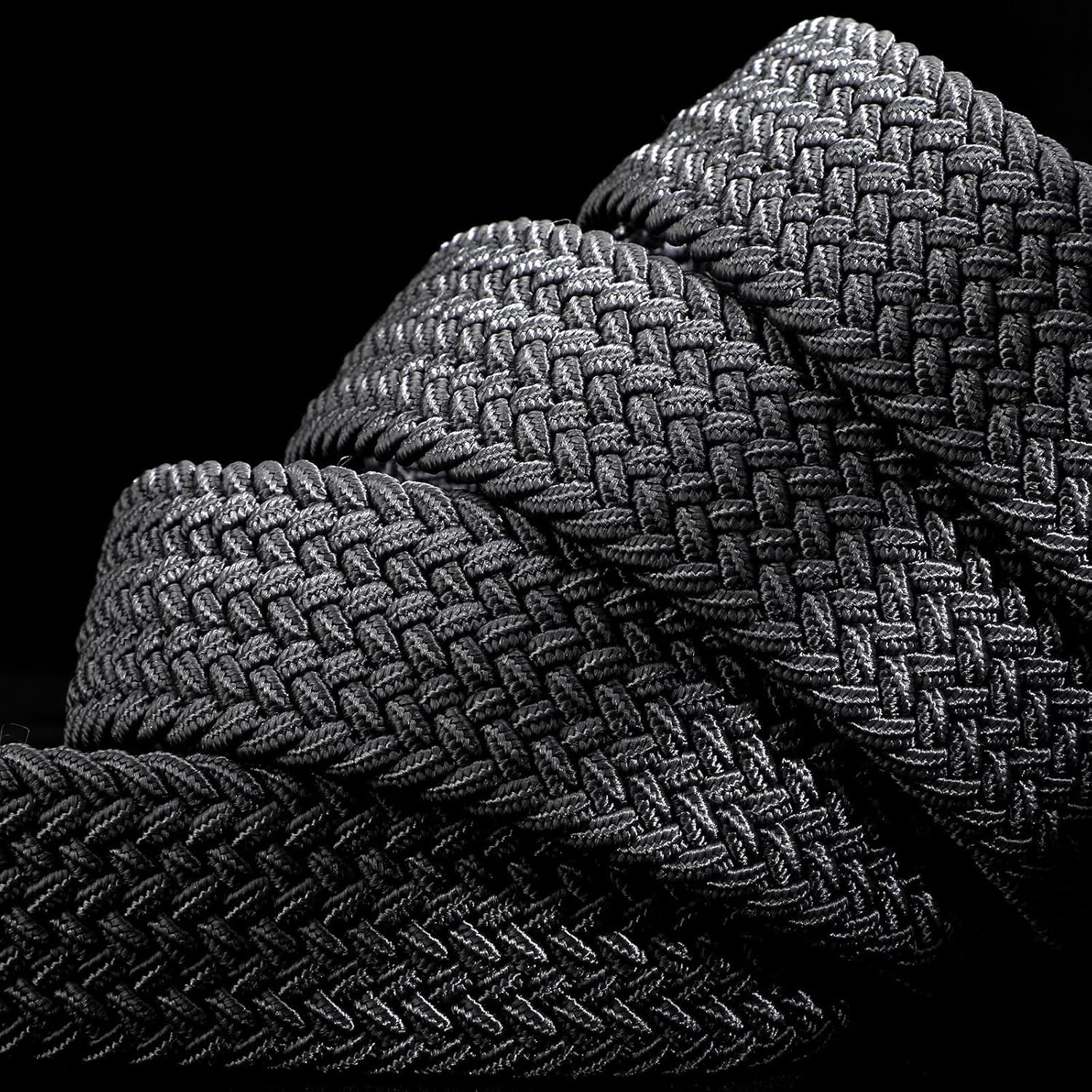 Mens Belt Elastic Belts for Men Stretch Braided Fabric Belts Casual Black Woven Golf Belt for Jeans