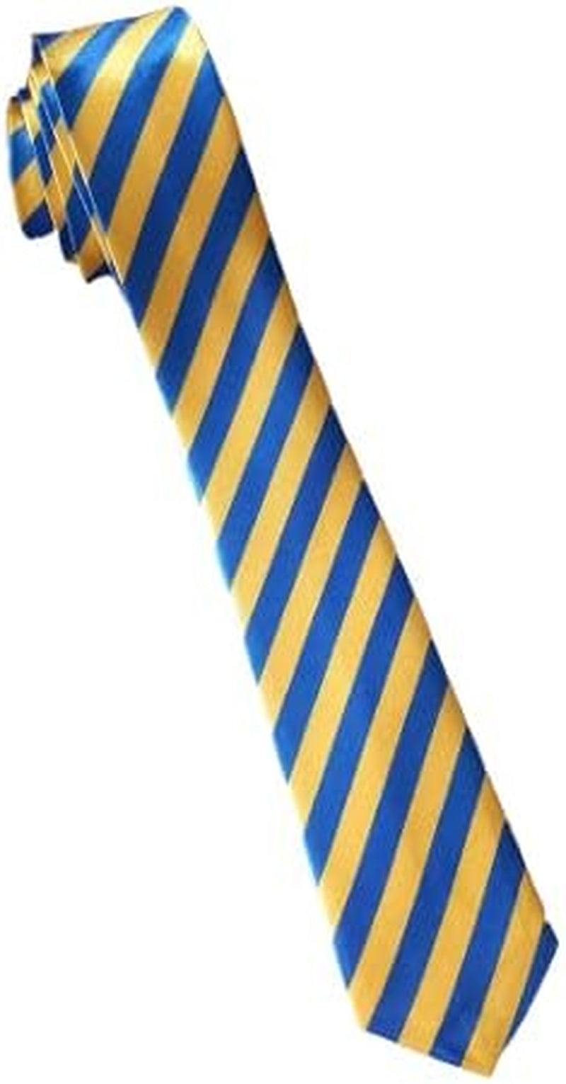 Unisex Stripe Tie in Ukrainian Yellow & Blue Colours