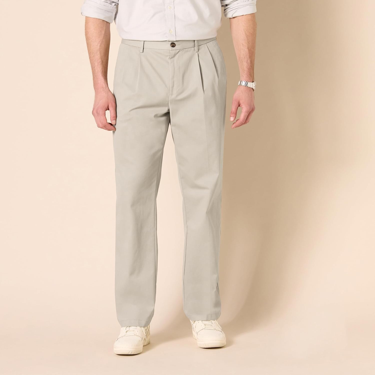 Men'S Classic-Fit Wrinkle-Resistant Pleated Chino Trousers (Available in Big & Tall)