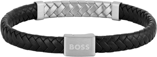 BOSS Jewelry Men'S TAILORED Collection Bracelet with Black or Brown Leather