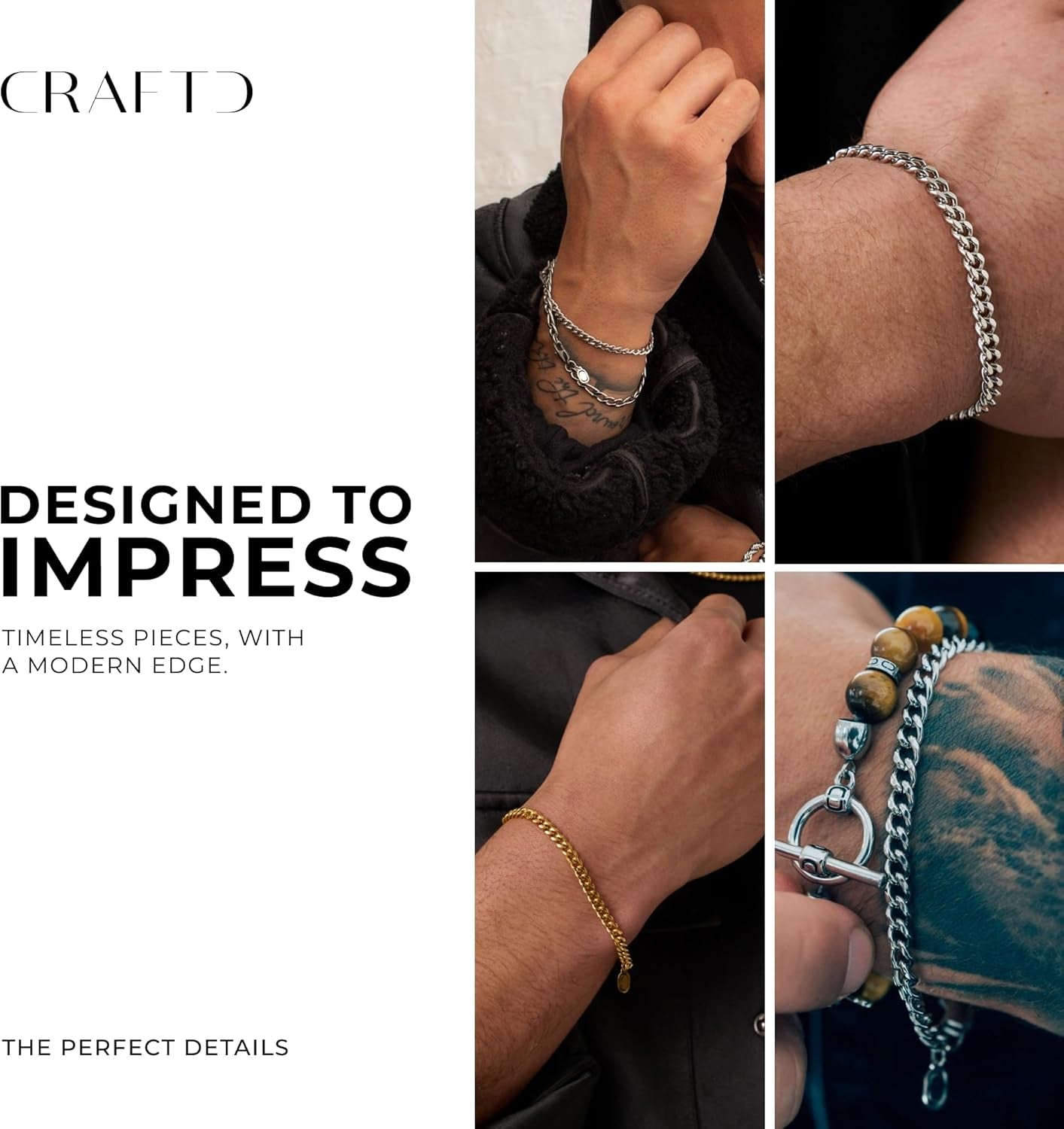 - Cuban Link Bracelet - Waterproof, Heat & Sweat Resistant - Gifts for Men - Men'S Jewellery - Width 4MM