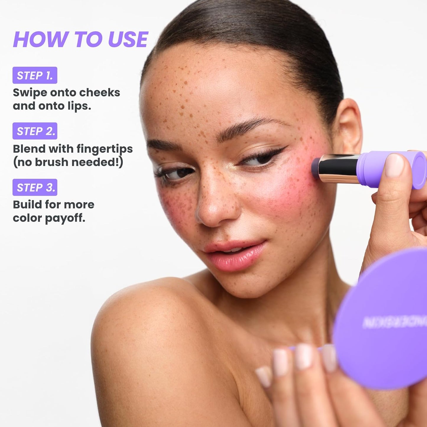 Cream Blush Stick Ph-Activated - Phlush Stick Multi-Use, Blush for Cheeks and Lips, Cooling Nourishing Color-Adjusting Makeup