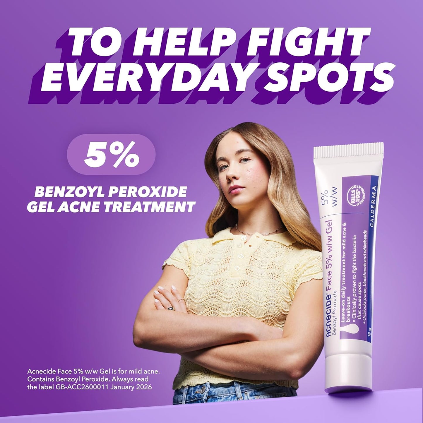 Face Gel 5% Benzoyl Peroxide Acne Treatment for Spot Prone Skin 15G