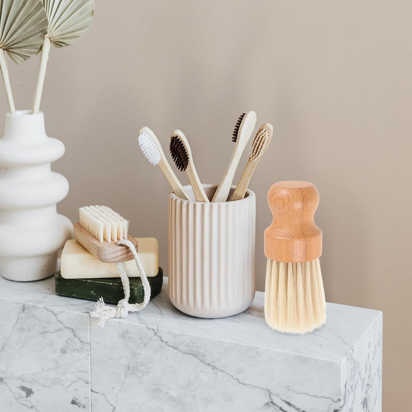 Cleaning Brush Beige Wooden Handle Handheld with Fibrous Soft Wool Bristles for Keyboard Cleaning and Portable Dust Removal Beech Material Suitable for Home and Office Use