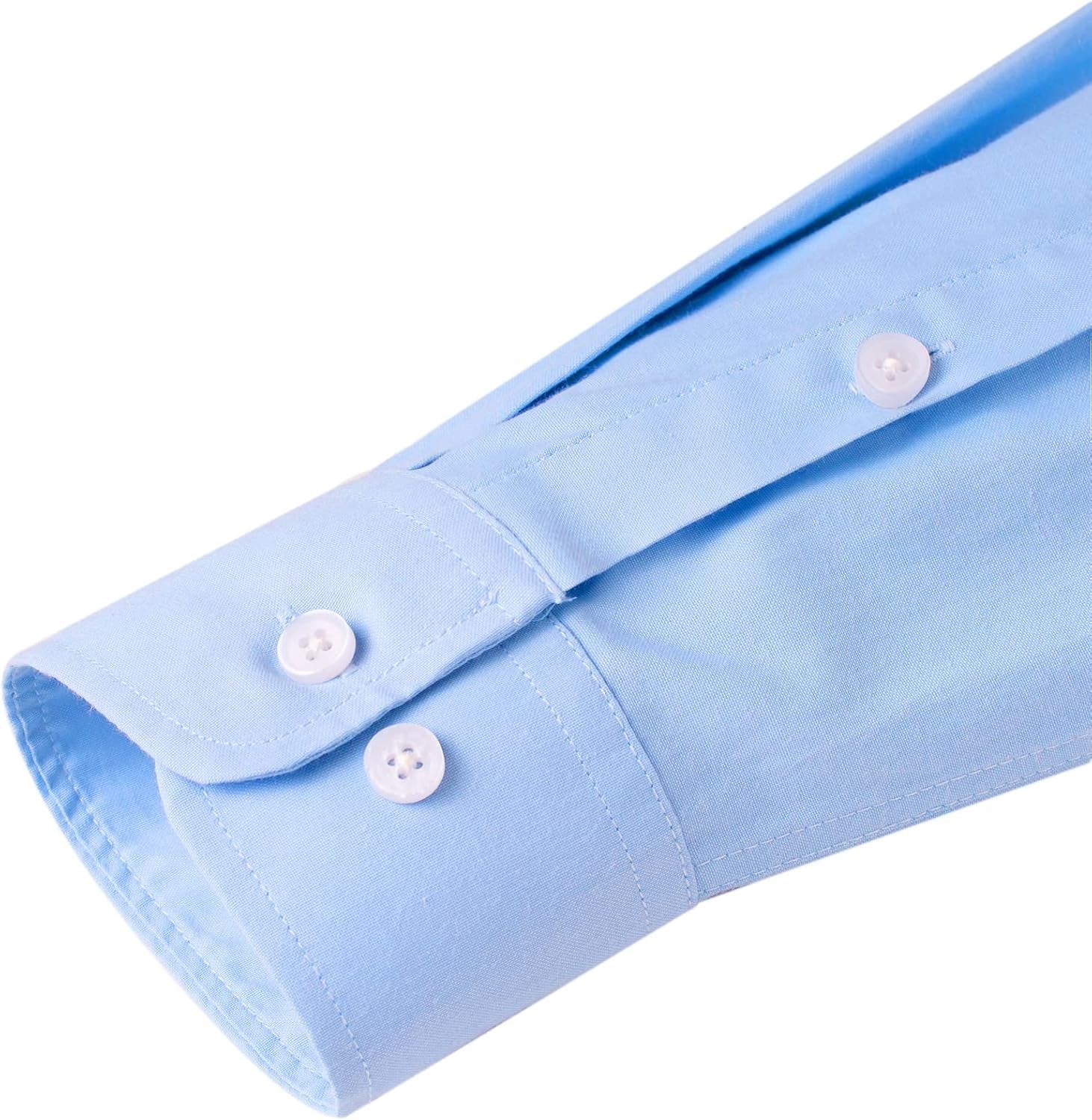 Men'S Long Sleeve Oxford Shirts Smart Casual Business Formal Plain Non Iron Button down Shirt with Pocket
