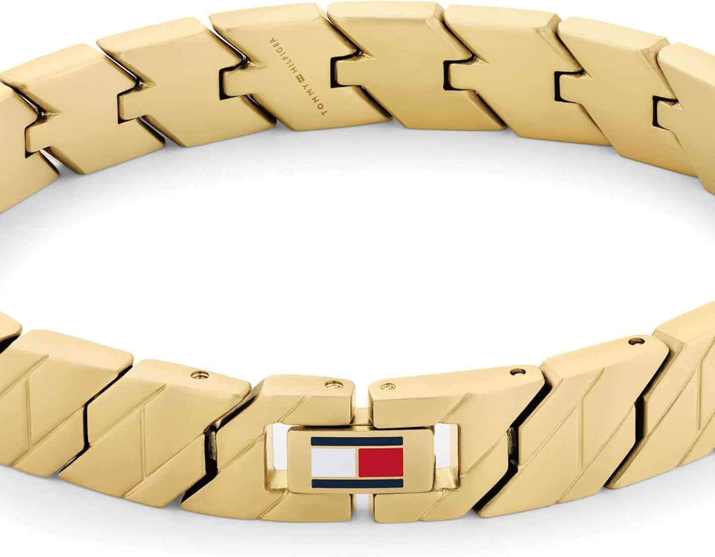Tommy Hilfiger Jewelry Men'S Yellow Gold Link Bracelet with the Iconic Flag - 2790620